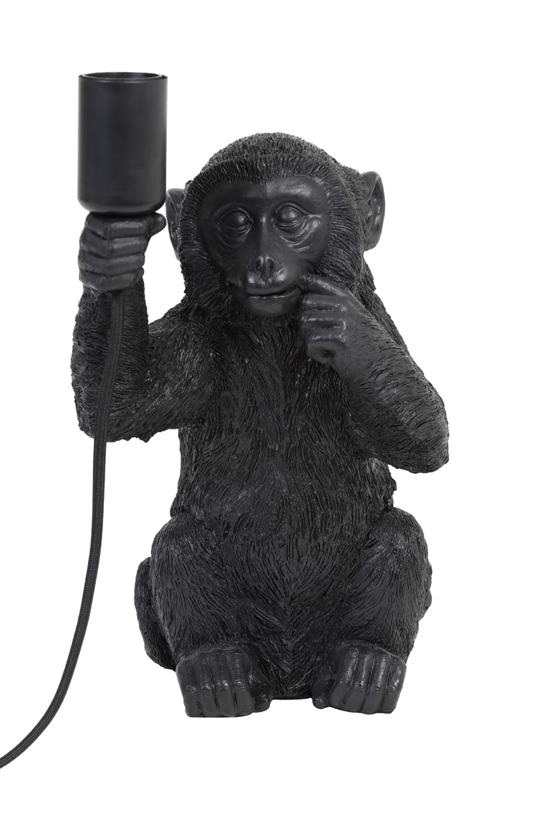 Tafellamp monkey zwart 34 cm