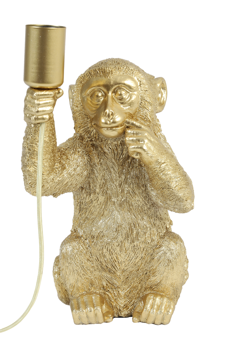 Tafellamp monkey goud 34 cm