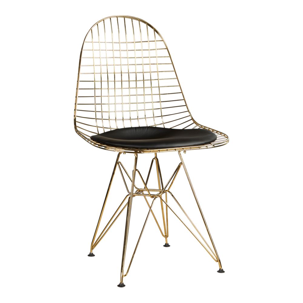 DKR shape stoel - Draadstoel goud/zwart - Wire Chair (set van 2)