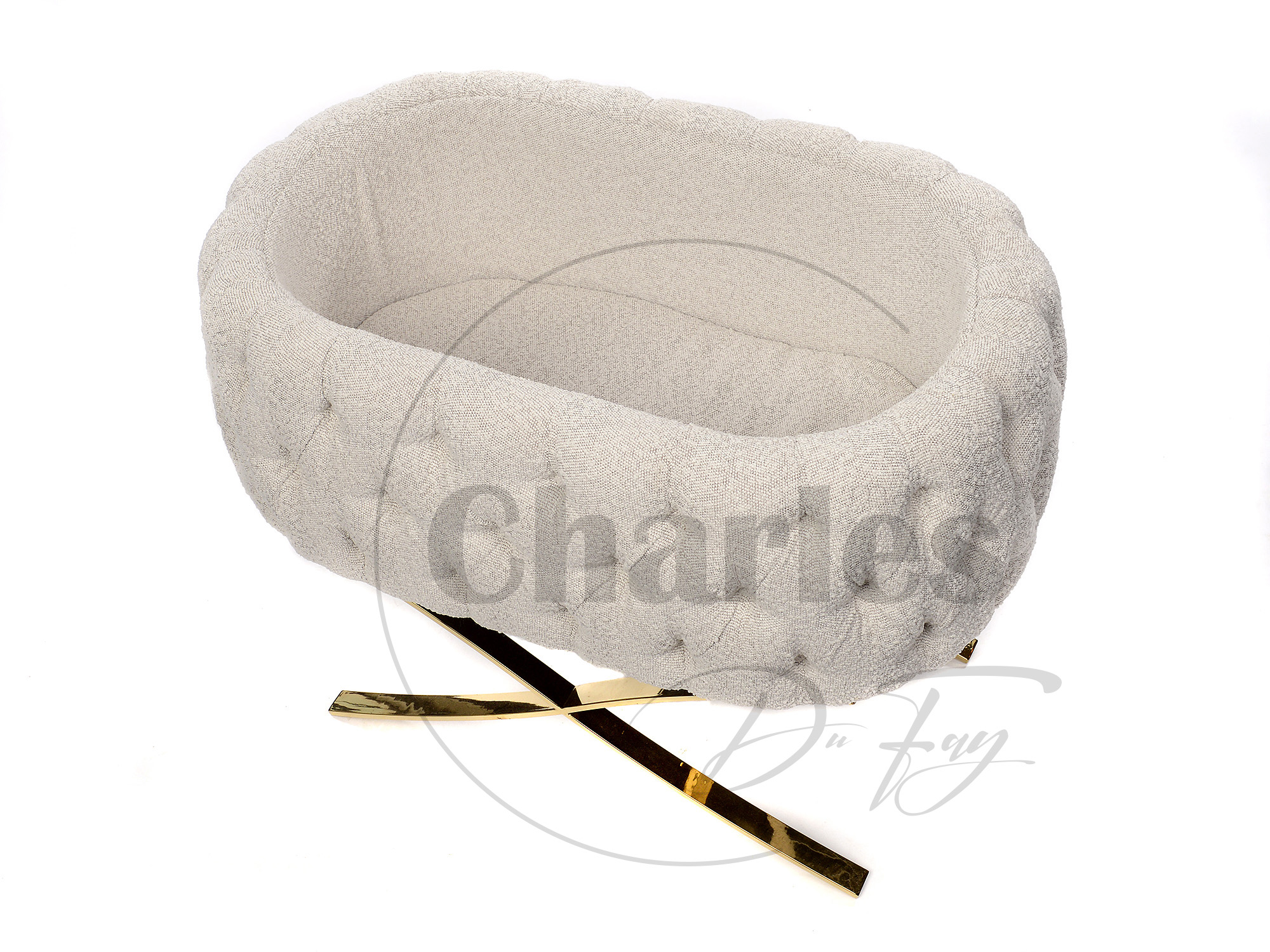 Luxe Baby Wieg - Teddy stof Wit - Charles Du Fay