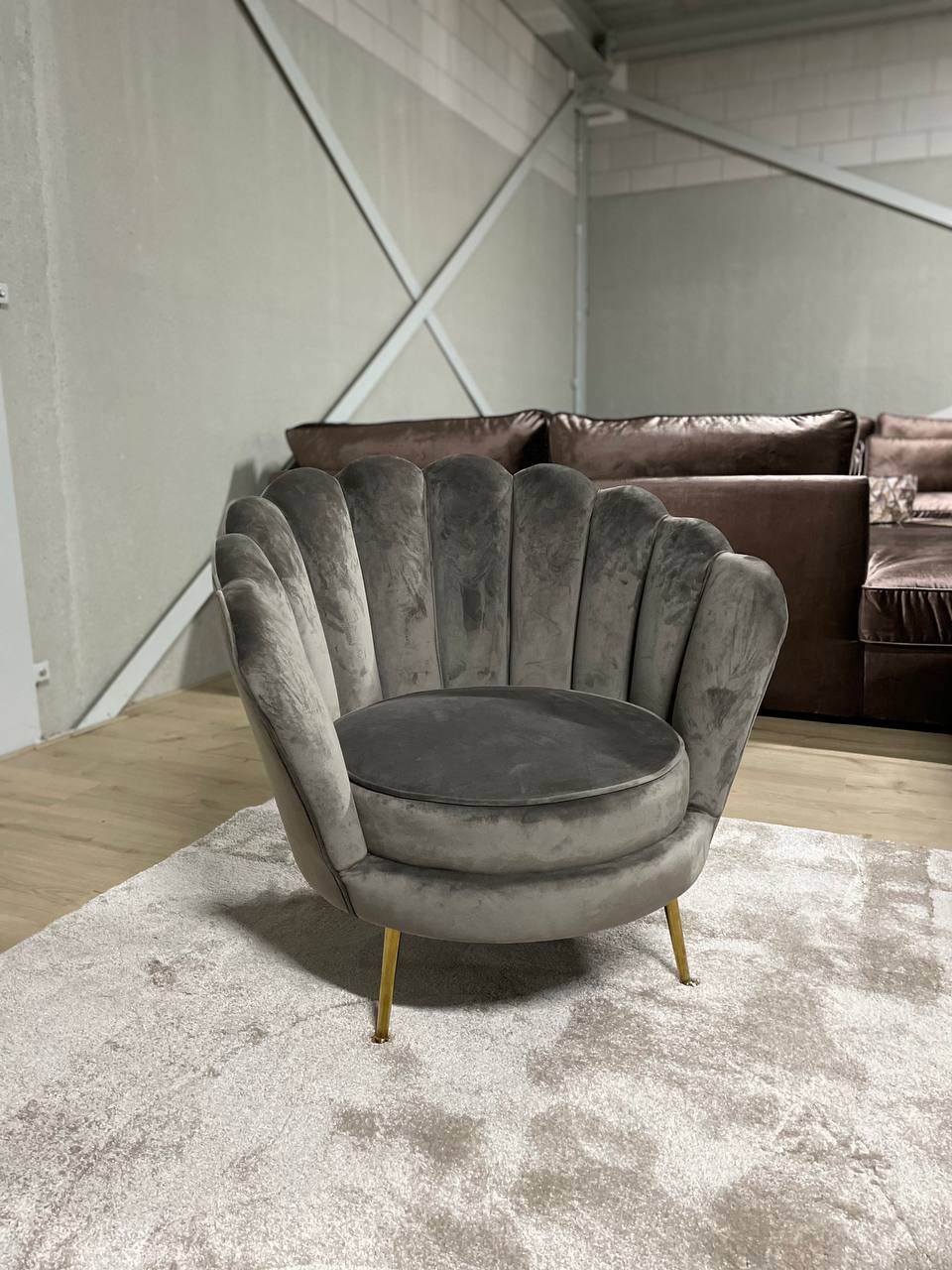 Fauteuil Aster Velvet - Taupe