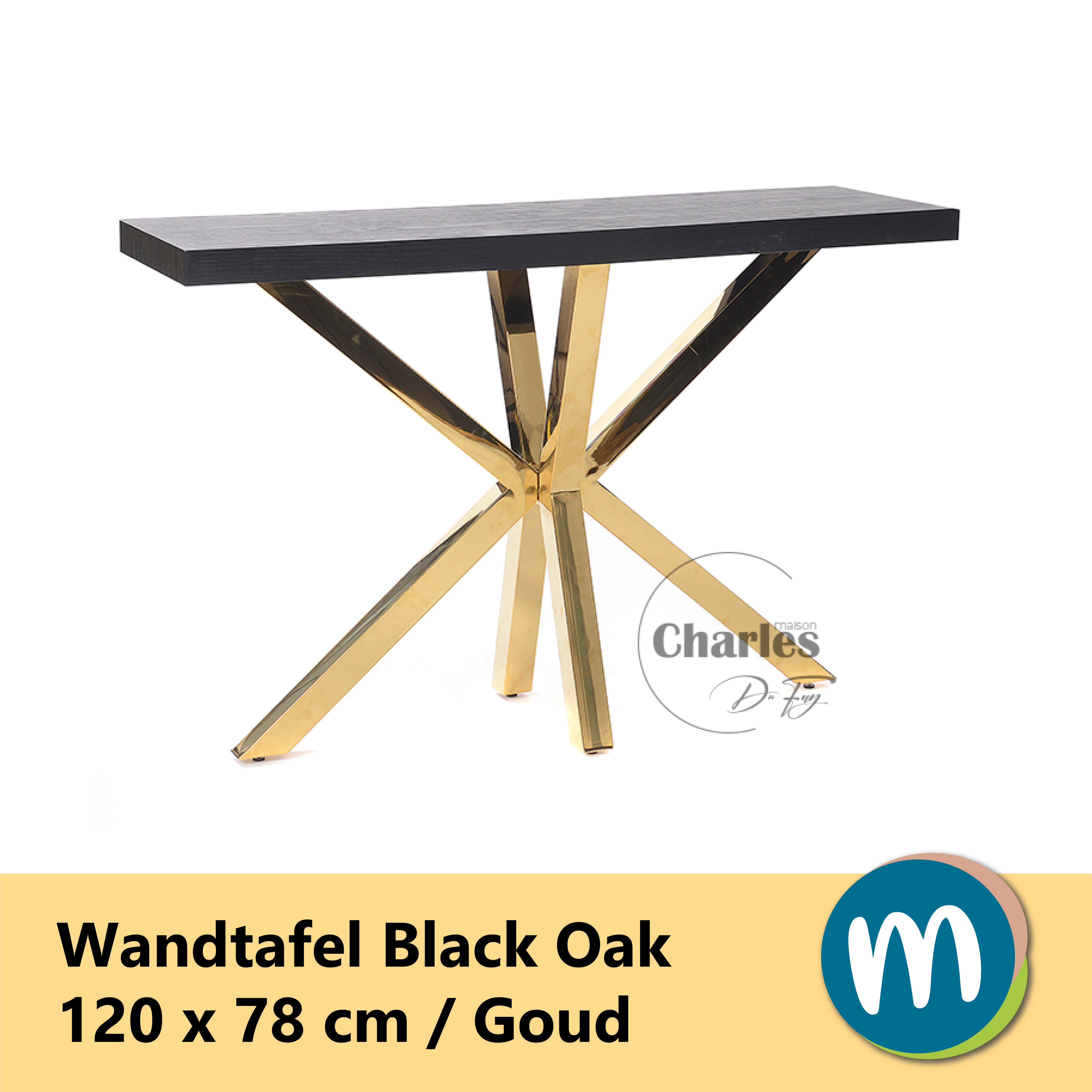 Woonkamerset Black Oak - Zwart/Goud