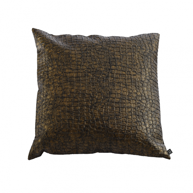Cushion croco Dark Cupper 45x45cm