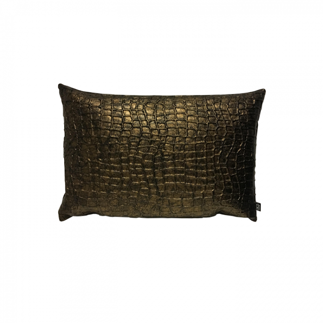 Cushion croco Dark Cupper 50x35cm