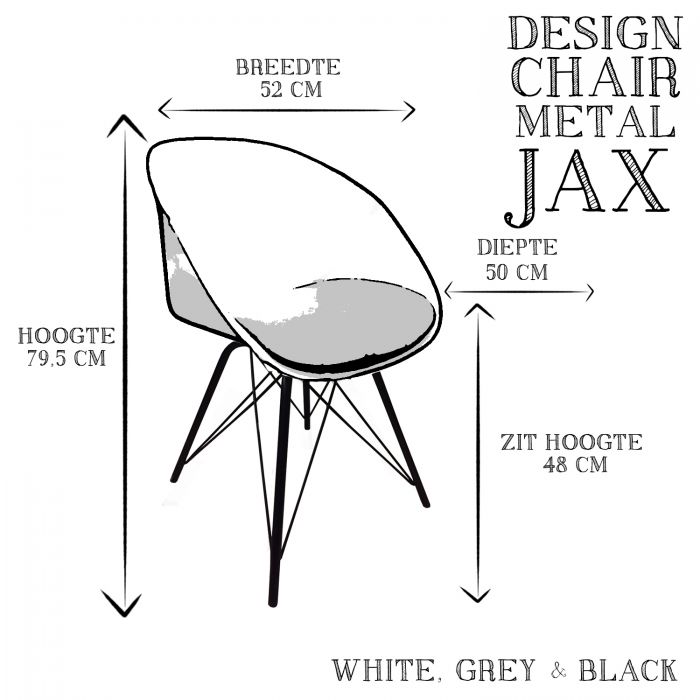 Kick Designstoel Metal Jax - grijs